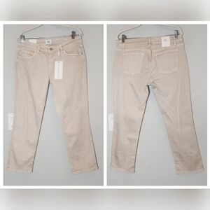 NWT Wash Lab Lila Boyfriend Cream Beige stretch jeans.  Size 28.